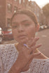 KNOTTED PEARL RING APRICOT